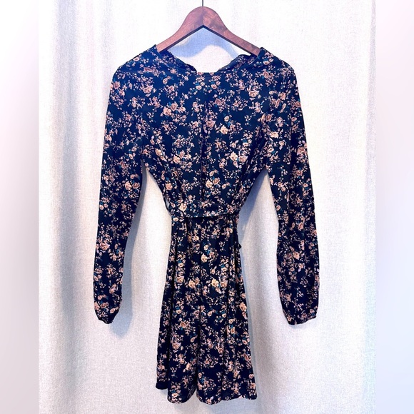 Floral Black Mini Dress - Picture 4 of 8